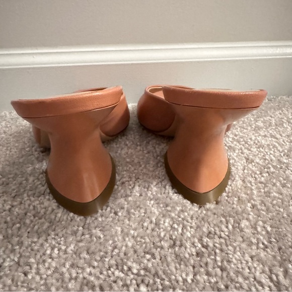 Casadei Blade 100 Leather Sculptural Heel Sandals Nude Peach Size 38.5 - Picture 7 of 8